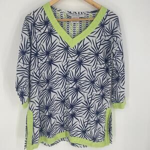 Gretchen Scott Tunic Women’s Small Blue And White Cruise Summer Resortwear